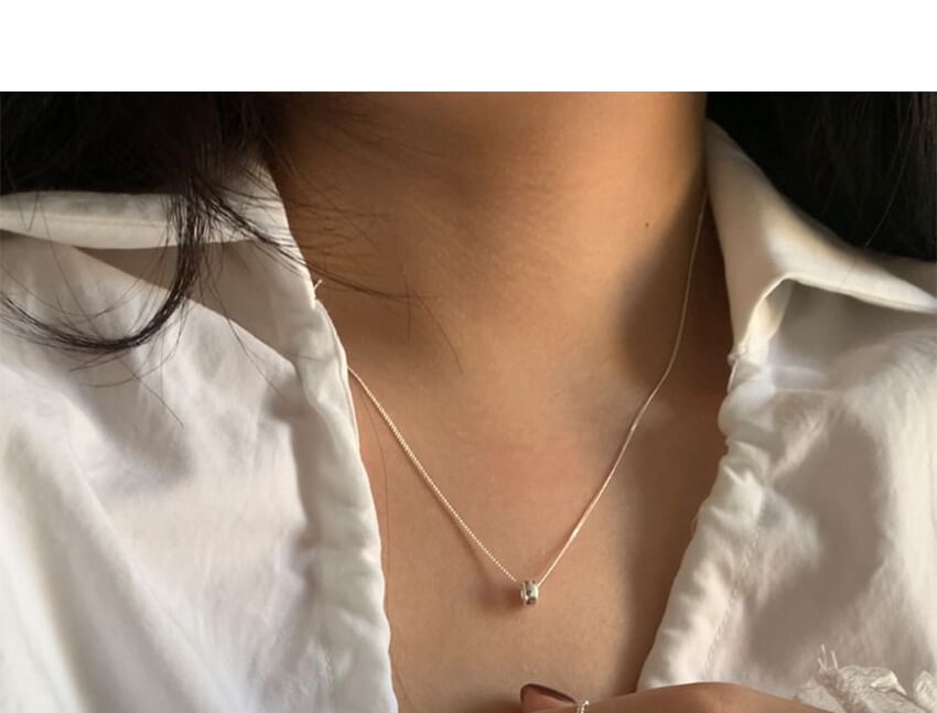 Necklace Bead Sterling Pendant Silver