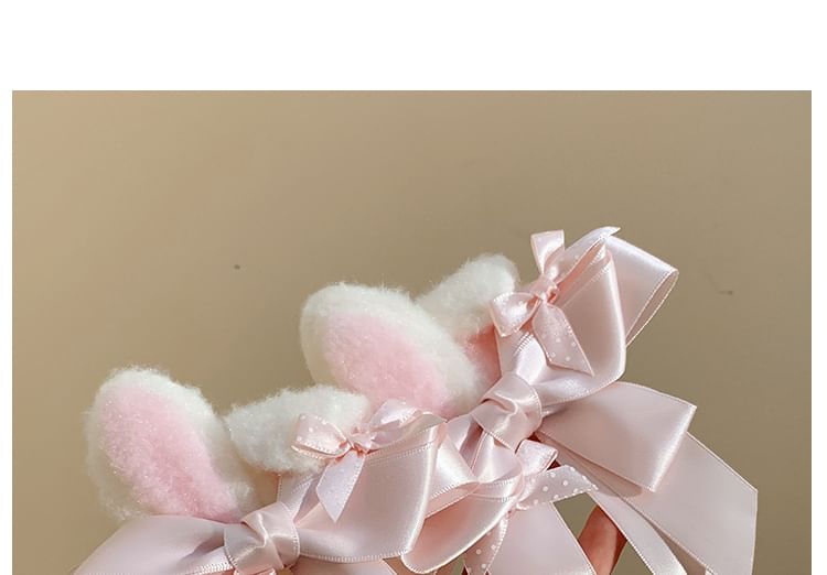 Set / Hair Clip Bow Rabbit Ear