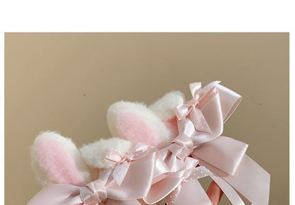 Set / Hair Clip Bow Rabbit Ear