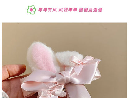Set / Hair Clip Bow Rabbit Ear