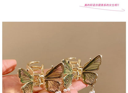 Hair Butterfly Faux Fringed Claw Pearl