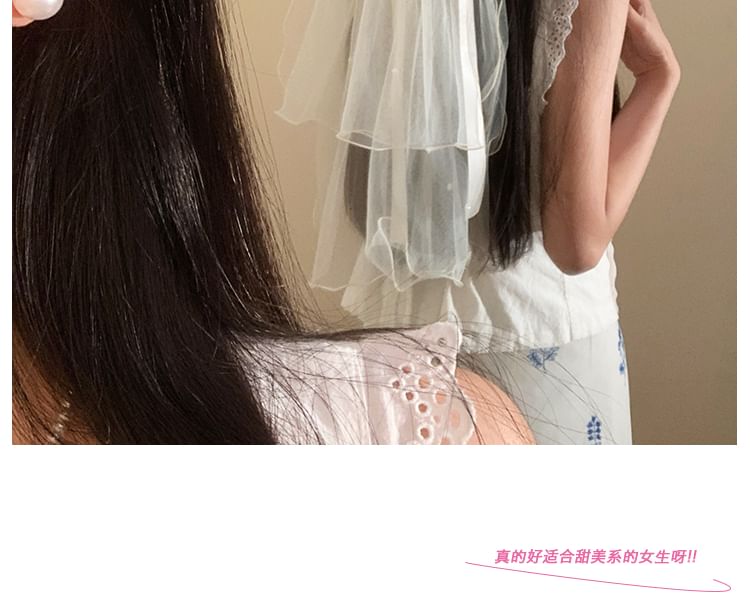 Mesh Veil Bow Hair Clip