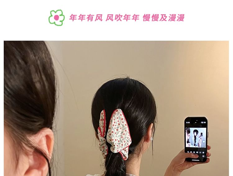 Floral Print Claw Fabric Hair