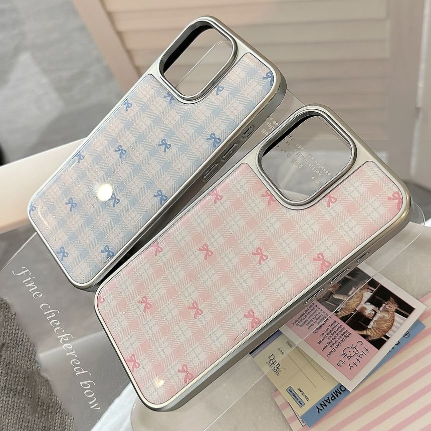 Plaid Case Bow Phone