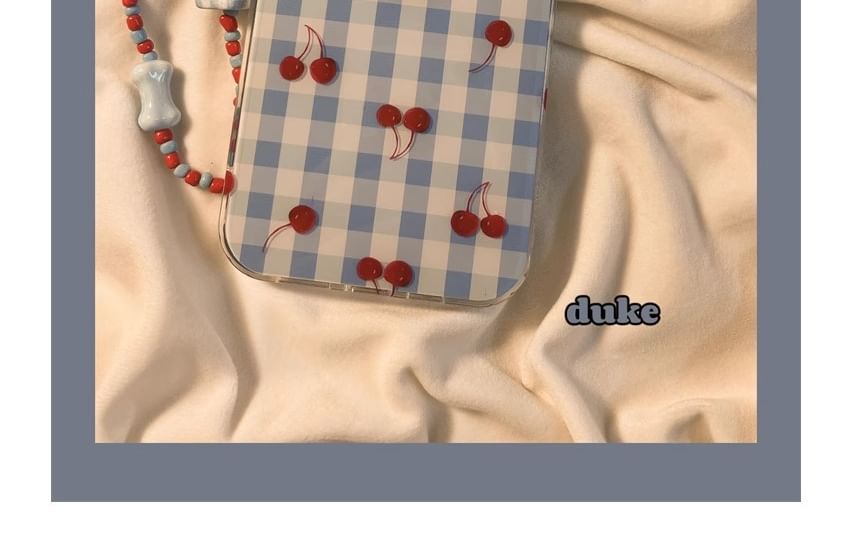 iPhone Print Case Strap / Cherry Set Beaded