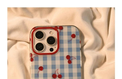 iPhone Print Case Strap / Cherry Set Beaded