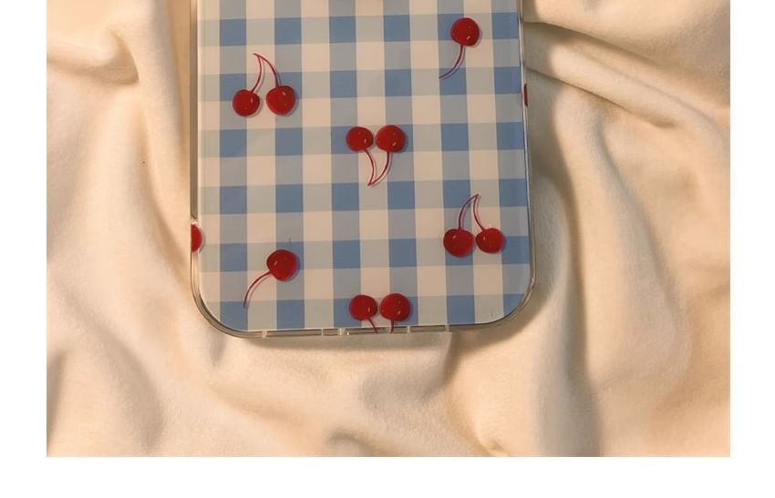 iPhone Print Case Strap / Cherry Set Beaded