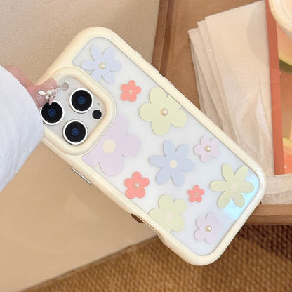 Pearl Floral Case Set: iPhone + Faux Sticker Print