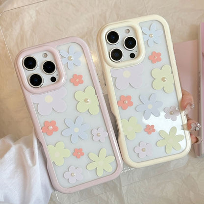 Pearl Floral Case Set: iPhone + Faux Sticker Print