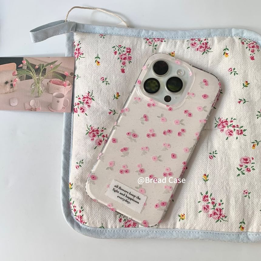 / Floral iPhone Print Beaded Case Set Strap