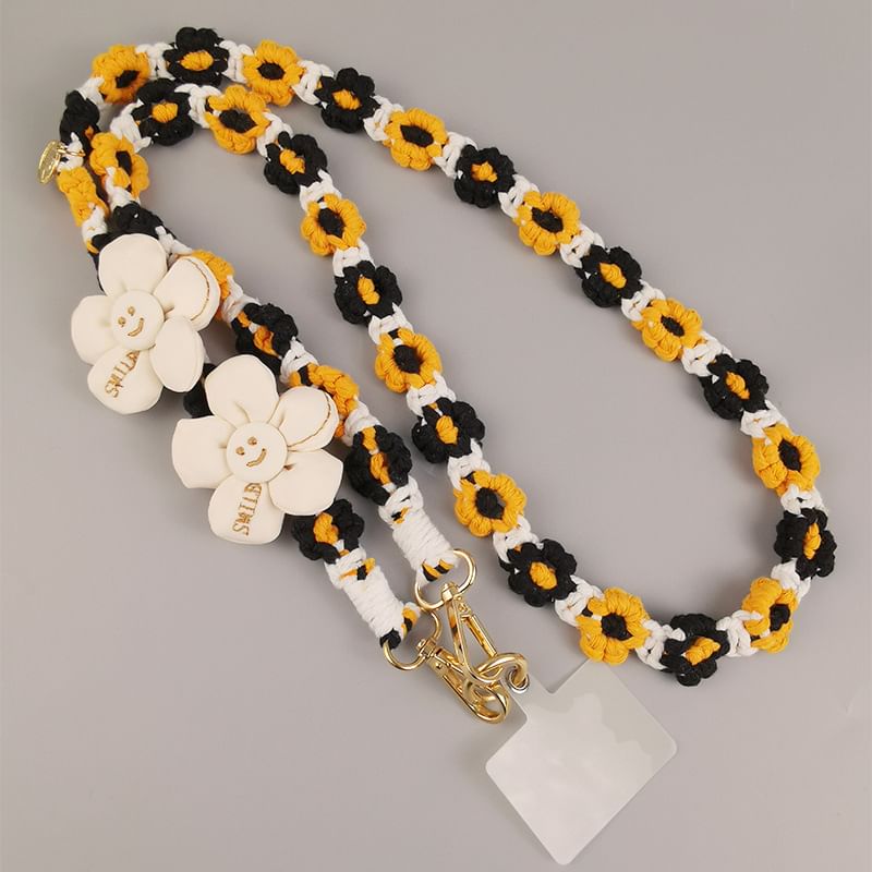 Flower Lanyard Pad Phone with