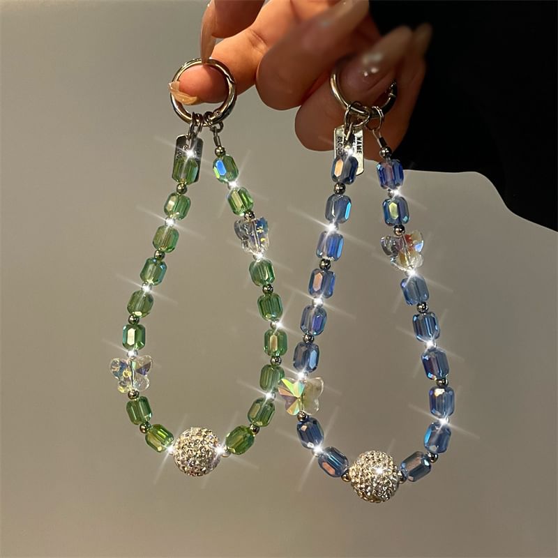 Butterfly Phone Beaded Lanyard