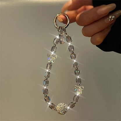 Butterfly Phone Beaded Lanyard