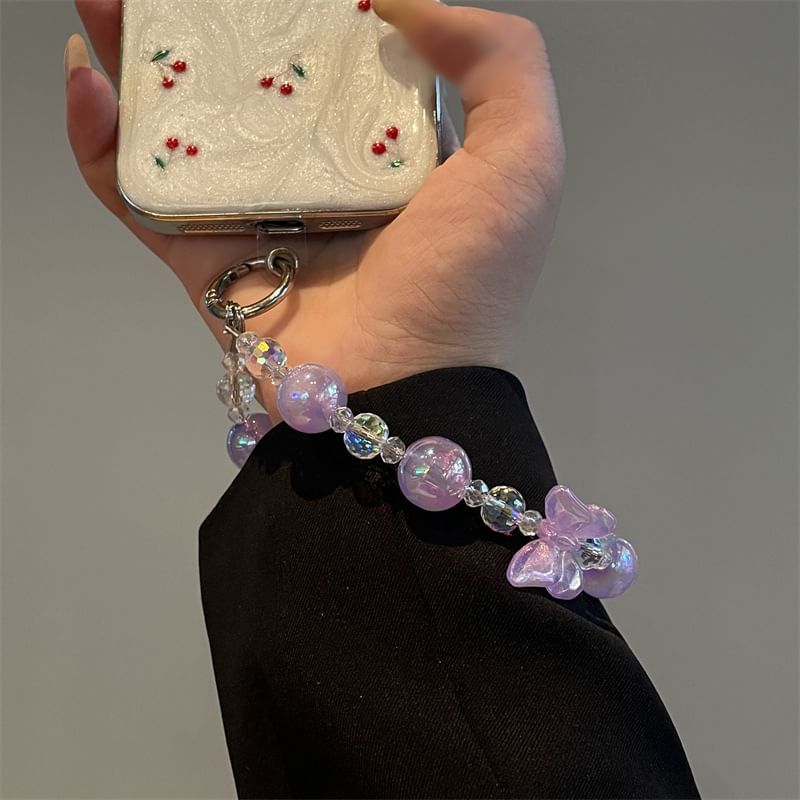 Phone Lanyard Beaded Butterfly