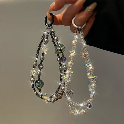 Faux Pearl Star Phone Lanyard