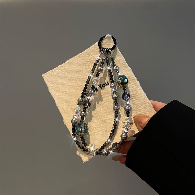 Faux Pearl Star Phone Lanyard