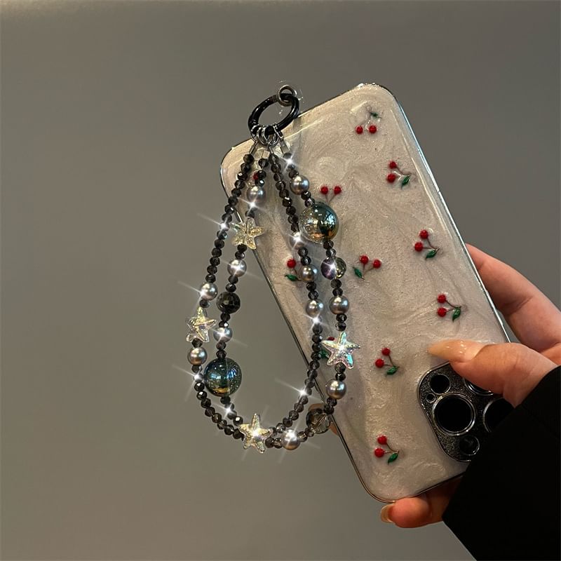 Faux Pearl Star Phone Lanyard