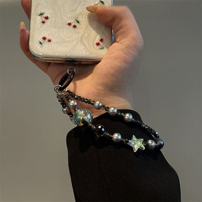 Faux Pearl Star Phone Lanyard