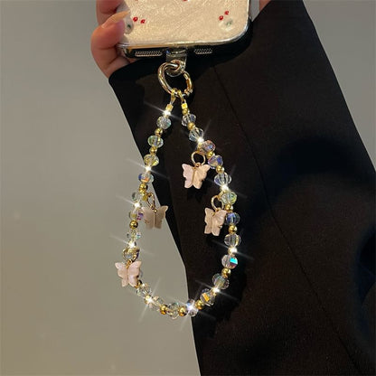 Phone Butterfly Beaded Lanyard