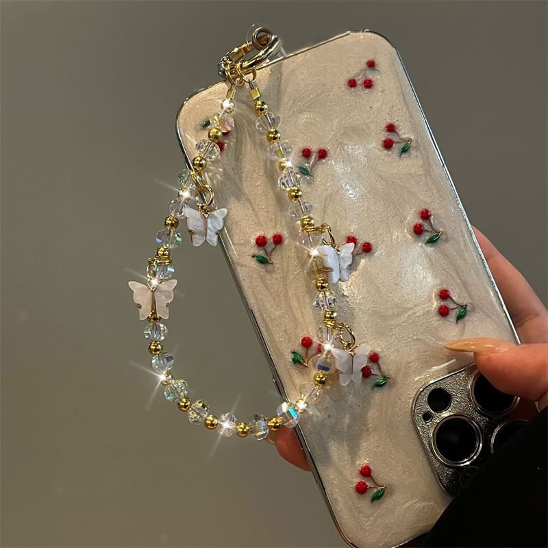 Phone Butterfly Beaded Lanyard