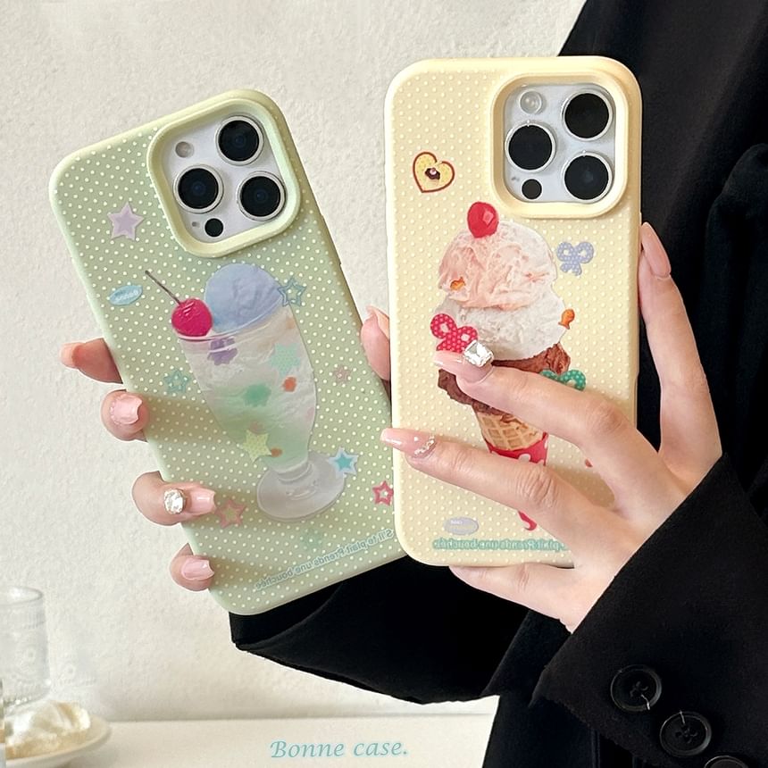 Ice Case Print Phone Cream