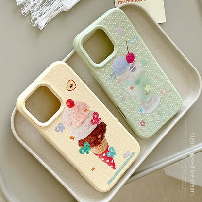 Ice Case Print Phone Cream