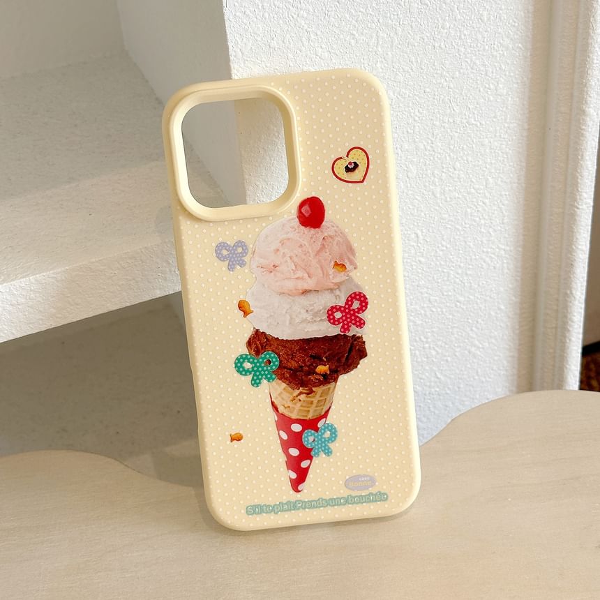 Ice Case Print Phone Cream