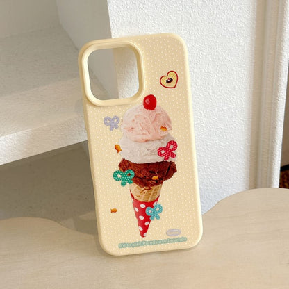 Ice Case Print Phone Cream