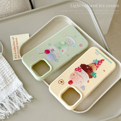 Ice Case Print Phone Cream