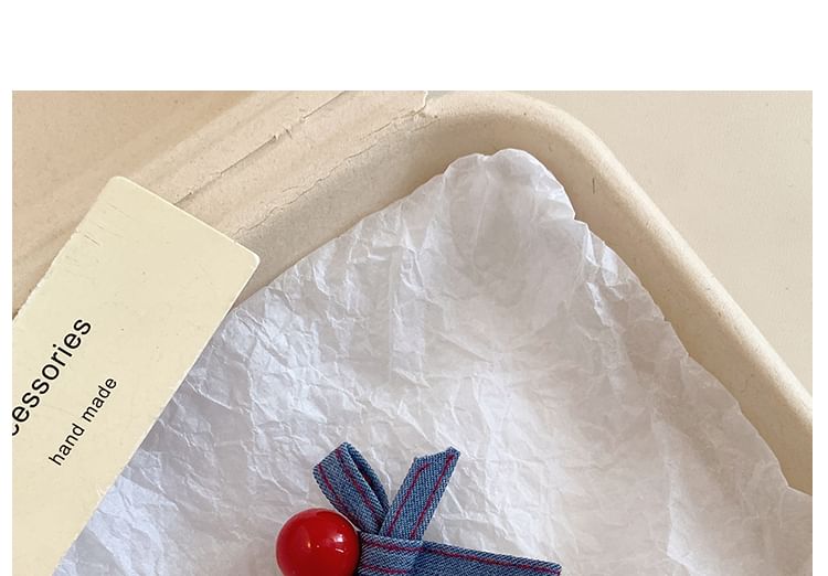 Denim Hair Bow Set Clip