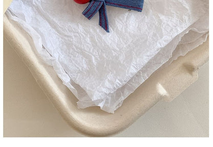 Denim Hair Bow Set Clip