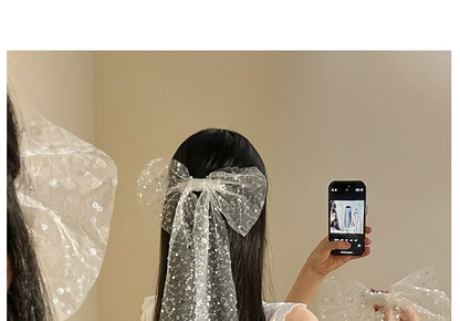 Bow Sequined Clip Hair Lace