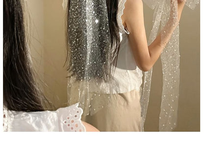 Bow Sequined Clip Hair Lace