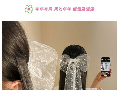 Bow Sequined Clip Hair Lace