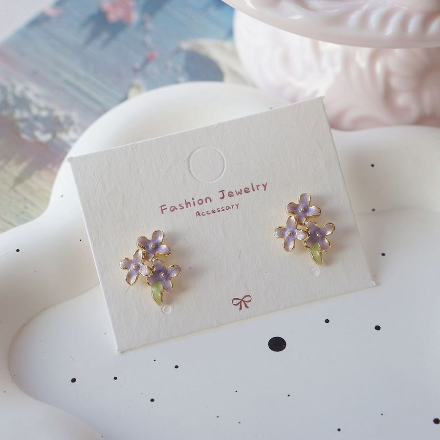 Stud On Earring / Floral Clip