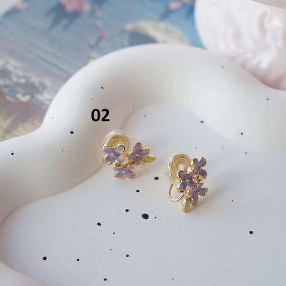 Stud On Earring / Floral Clip