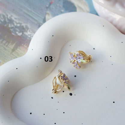 Stud On Earring / Floral Clip