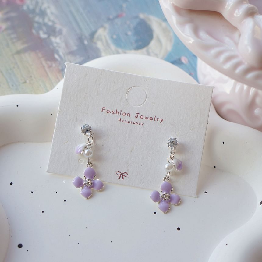 Earring / On Floral Dangle Clip