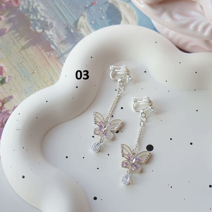 Clip / Butterfly Dangle Earring On