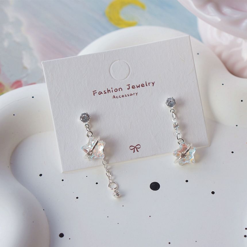 On / Star Earring Clip Asymmetrical Dangle