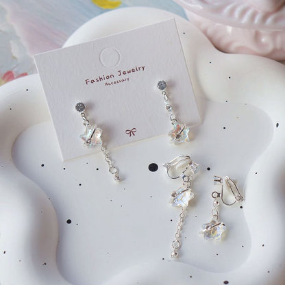 On / Star Earring Clip Asymmetrical Dangle
