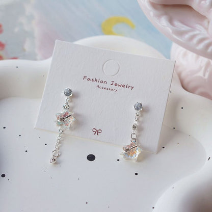 On / Star Earring Clip Asymmetrical Dangle