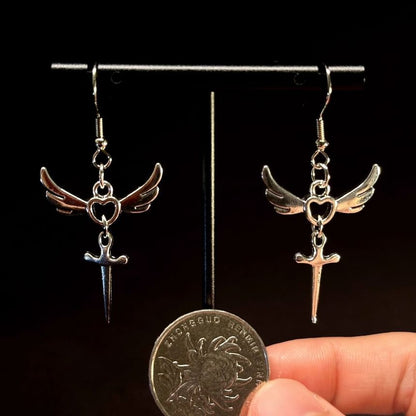Earring Sword Dangle Wing