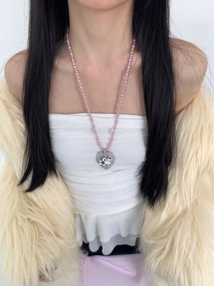 Necklace Heart Beaded