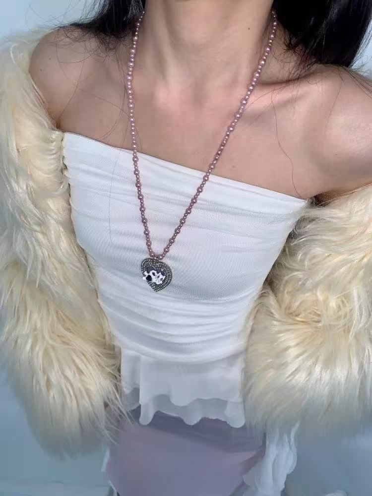 Necklace Heart Beaded