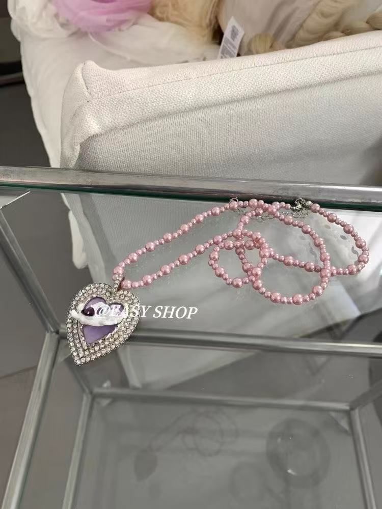Necklace Heart Beaded