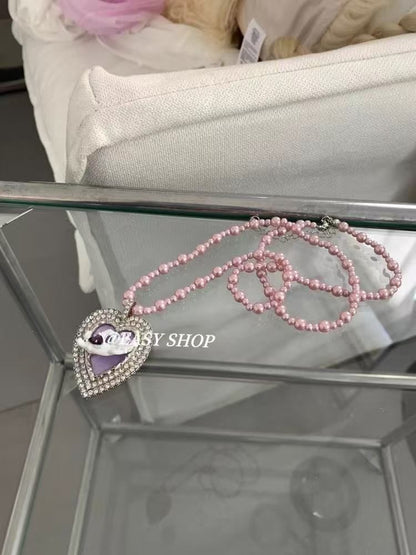 Necklace Heart Beaded