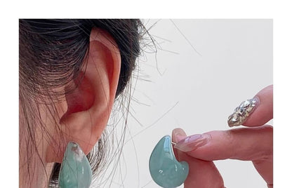 Water Earring Leverback Drop Glazed