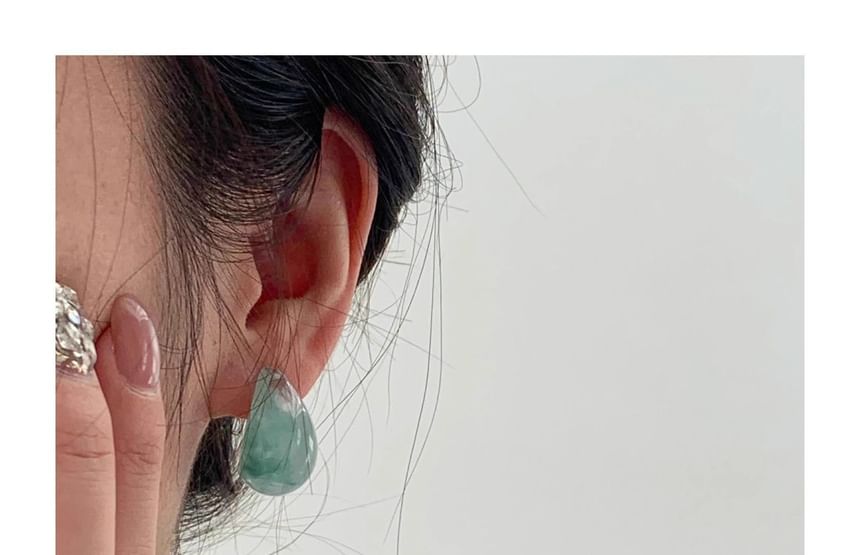 Water Earring Leverback Drop Glazed