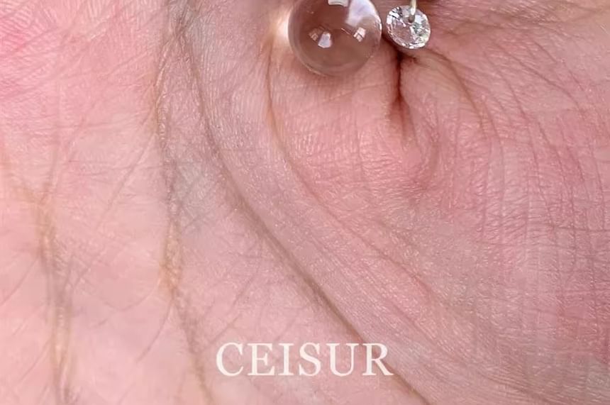 Earring Stud CZ Rod